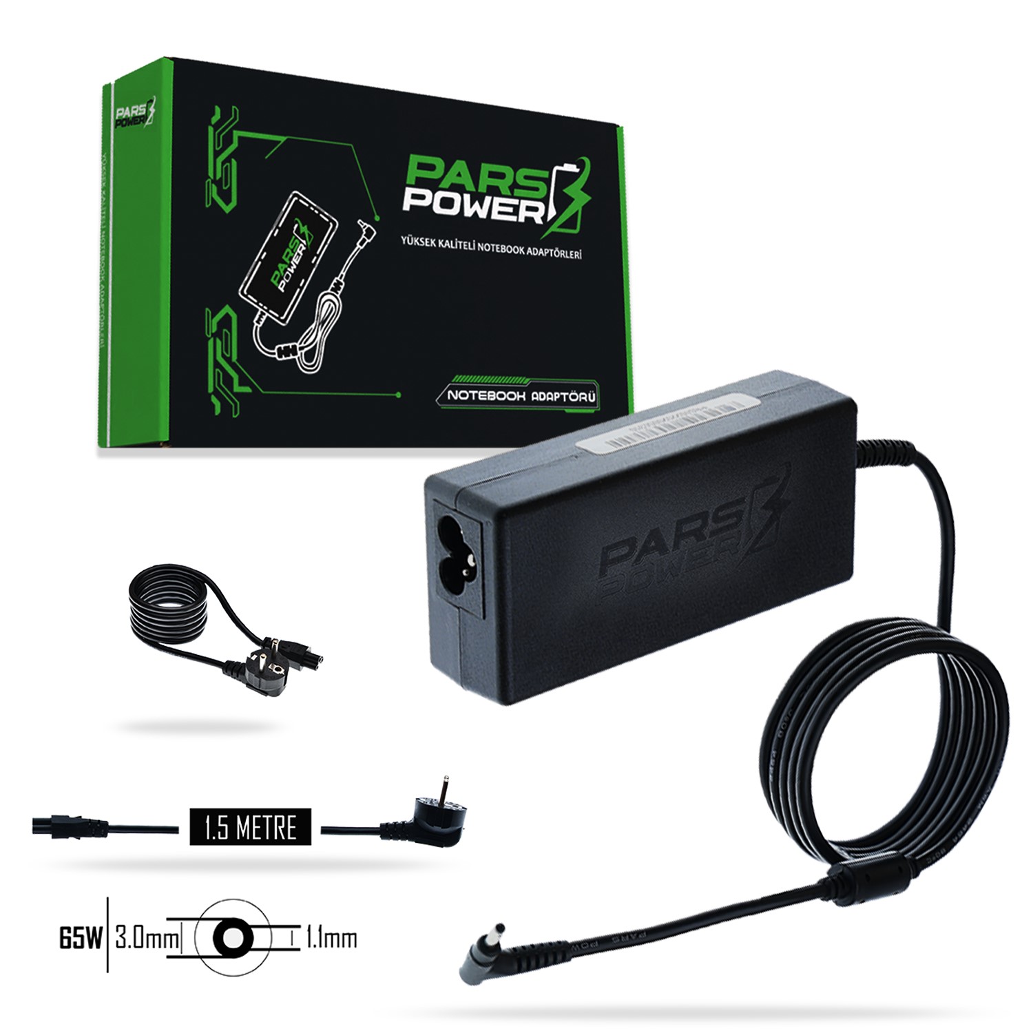 PRS-008 PARS POWER 65W 19V 3.42A (3.0*1.1MM) NOTEBOOK ADAPTÖR